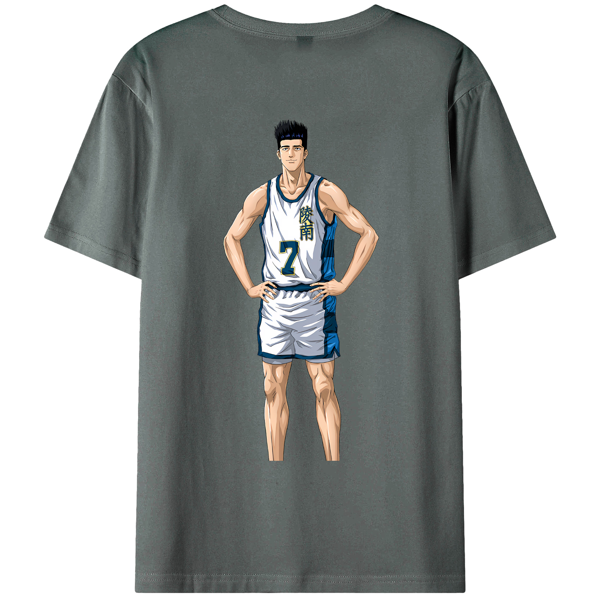 （画像用） SLAM DUNK／スラムダンク 綿100％ メンズ半袖Tシャツ（バックプリント） 通気性